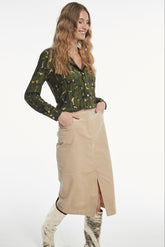 PRINT KNIT DUNLOP BLOUSES & SHIRTS